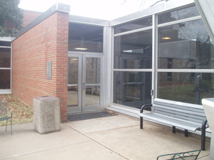 Ward E. Barnes Library Entrance from outside building